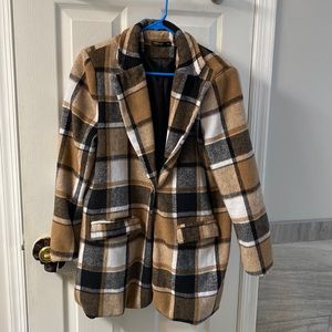 BROWN PLAID WINTER JACKET/COAT!